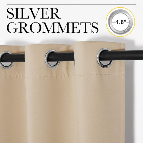 NICETOWN Biscotti Beige Room Darkening Curtain, 55x78 inches, 1 Piece, Modern Design for Kid's Room