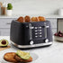 West Bend 4 Slice Toaster - Extra-Wide and Deep Slots with 3 Functions, 7 Shade Settings, Black