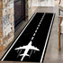 Kuluoits Runway Track Aircraft Runner Rug,2x6ft, Black White Long Runner Rugs Aviation Airport
