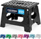 Handy Laundry Folding Step Stool - Collapsible Stool for Adults & Kids, Great for Kitchen, Bathroom, or Bedroom (Black