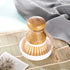 3 1 Boao Pieces Bamboo Dish Scrub Brush and Holder Natural Wooden Kitchen Cleaning Scrubbers Durable Bamboo Palm