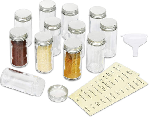 Simple Houseware Spice Jars Bottles with Label (Set of 12)