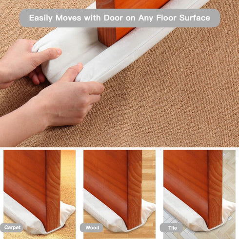 GDHOMM 30"-36" Door Draft Stopper, Weather Stripping Door Seal Adjustable Bottom Gap Filler, Blocks Noise, Cold Air