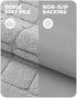 Color&Geometry Gray Bathroom Rugs, Non Slip Washable 17"x30" Luxury Absorbent Bath Mats for Bathroom