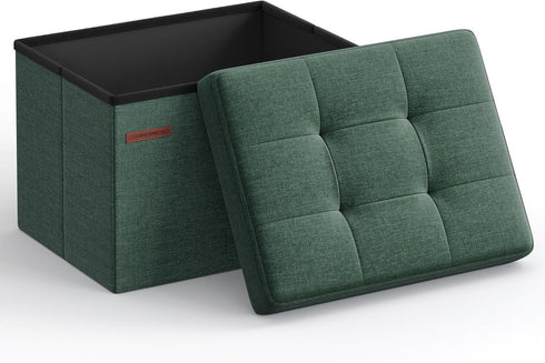 SONGMICS Mazie Collection - Small Folding Storage Ottoman, Foot Rest Stool, 12.2