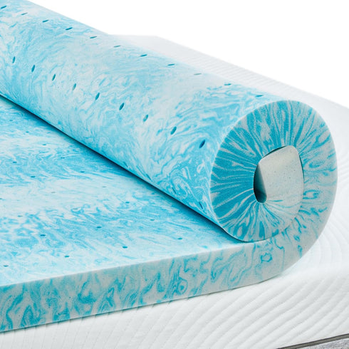 PERLECARE 2 Inch Twin Memory Foam Mattress Topper, Cooling Gel Infused Pad for Pressure Relief Back Pain, CertiPUR-US