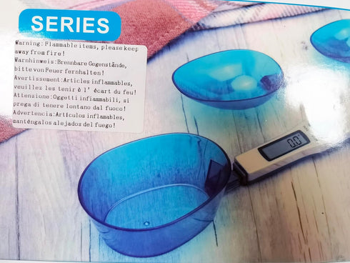 Meichoon Digital Food Scale with 3 Measuring Spoons, Portable LCD Display, Weighing Ingredients (1.1lb/500g)