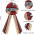 Christmas Tree Topper, Large Buffalo Plaid Burlap Red and Black Gift Bow for Handmade Holiday Party Decorations