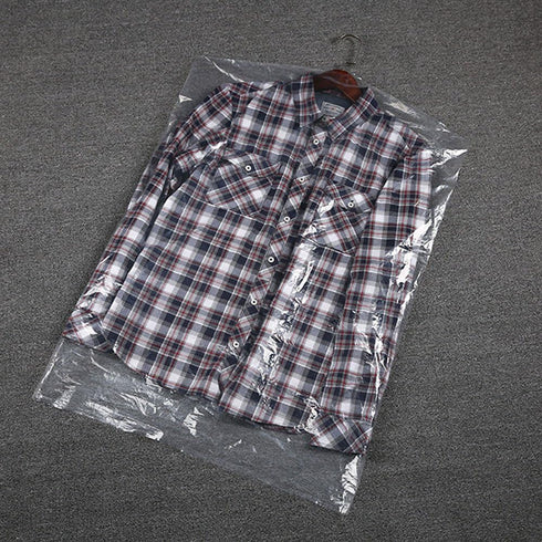 10Pcs Plastic Garment Bags for Hanging Clothes, 35 Inch Clear Dustproof Suit Storage Cover (60 x 90cm)