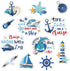 12 Pieces Cruise Door Magnets Decorations - Sea Navigation Ship Refrigerator Stickers for Carnival Cruise Party