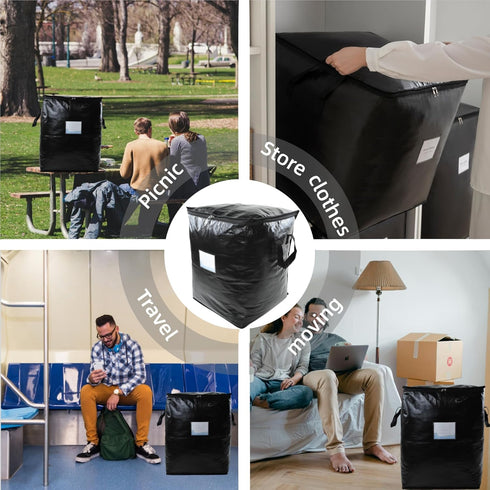 91L Heavy Duty Storage Bags for Clothes, Extra Large Moving Bags with Reinforced Handle for Organizing Bedding, Toys