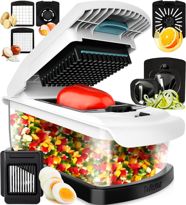 Fullstar 9-in-1 Vegetable Chopper, XL Veggie Chopper with Extra Large Catch Tray and Self Cleaning Feature