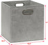 Simple Houseware 6 Pack Printing Fabric Cube Storage Bin with Handle - Gray