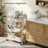 3-Tier 4 Rolling Utility Cart with Woven Baskets, Diaper Book Snack Cart, Storage Organizer for Nursery, Kitchen, Craft