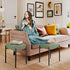 14.57" D11.42" W18.11" UHBD034D YMYNY Vanity Stool, Footrest, Square Ottoman Bench with Metal Legs, Makeup Dressing