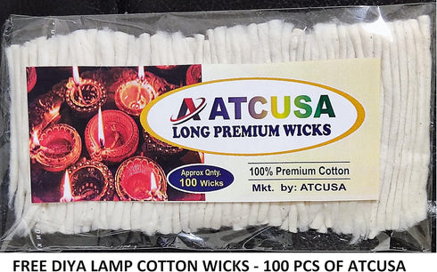 ATCUSA 12x 15g Nandita Vampire Incense Sticks + 100 Premium Cotton Wicks for Diya - Combo Offer