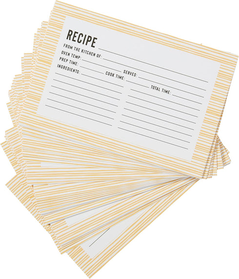 C.R. Gibson Bloom Double Sided Recipe Card Set, 4" W x 6" L, Yellow