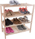 4-Tier Closet, 12 Shoe Storage Rack - Wood Shoe Organizer for Bathroom, Entryway - Footwear Shelf Holds Pairs Sneakers