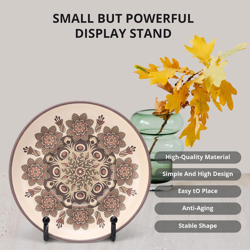 3 Pack 6inch Black Metal Picture Stands for Display, Decorative Plate Holder, Picture Frame Stand for Plate Display