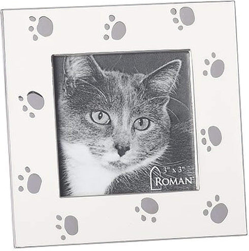 Caroline Collection Cat Paw Print Frame by Roman Giftware Inc., 4.5" H, Durable, Religious, Inspirational (4x1x4)