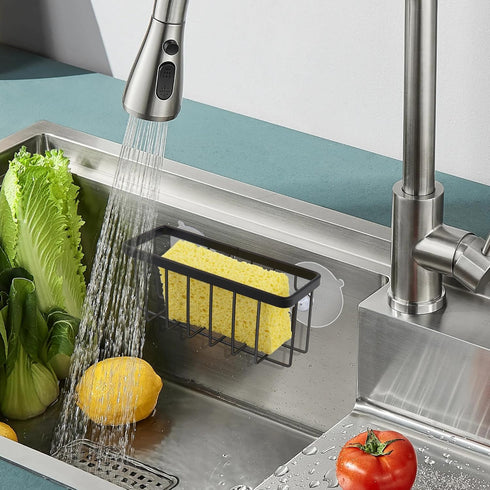 Sponge Holder for Kitchen Sink Suction,Stainless Steel Sponge Holder for Sponges, Scrubbers, Soap, Kitchen, Bathroom
