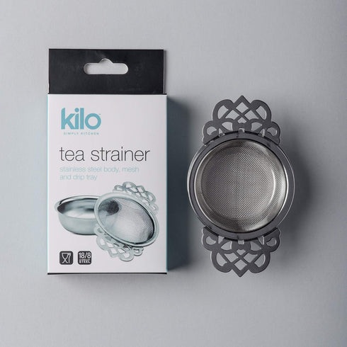 Kilo D13 Stainless Steel Double Arm Strainer for Loose Leaf Teas, Clear, Green, Black
