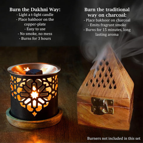 Oud Ya Aini, Oud Al Khaleeji, Oud Al Ibtisam Bakhoor by Dukhni, 3 x 9 Piece Each, Assorted Arabic Bakhoor Incense for