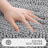 Grandaily Chenille Striped Bathroom Rugs - Extra Thick, Non-Slip Soft Plush Shaggy Bath Carpet, Dark Gray