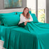 Nestl Extra Deep Pocket Split King Sheet Set - 7 PC Soft Microfiber Bedding Sheets & Pillowcases, Teal Blue/Green