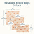 3 Pack Tiny Twinkle Reusable Snack Bags for Kids Snack Pouches & Sandwich Bag for Toddlers Machine Washable, Mess-Proof