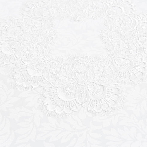 36 36 Inch Wolkemer Elegant White Lace Jacquard Small Square Tablecloth for End Side Coffee Table Cover Home Decoration
