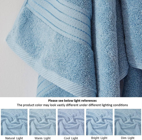 COZYART 35x70 650GSM Light Blue Oversized Bath Sheet for Bathroom Cotton Body Shower Towel Soft Absorbent Durable Extra