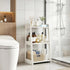 3-Tier (11.8" 15.7" 27.6" Bathroom Ladder Shelf Freestanding, White Floor Shelves Open Shelving Unit, Small Bookshelf