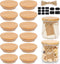 Oui Yogurt Lids Set - Bamboo & Wooden, Silicone Sealed, 12 Pack