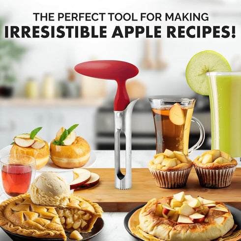 Zulay Kitchen Premium Apple Corer Tool - Ultra Sharp, Stainless Steel, Serrated Blades for Easy Coring - Easy to Use