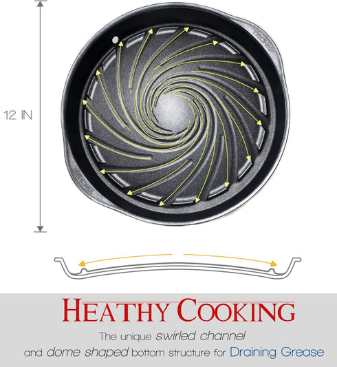 TECHEF Non-Stick Grill Pan - Stovetop Korean BBQ, Made in Korea (Black)