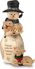 BirchHeart Snowman Holding Fawn, 6.25-Inch Tall by Pavilion Gift Company