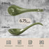 Artena 6.75 inch Solid Asian Soup Spoon Set of 6,Ultra-fine Porcelain Japanese Soup Spoon,Ramen Spoons for Pho Noodles Miso, Chinese Soup Spoons for Dumpling Wonton Cereal, Deep Oval Hook Design-Green