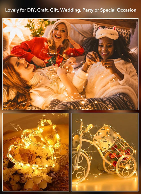 24 Pack 7Ft 20 Brightown Fairy Lights Battery Operated - Led Mini String Lights Silver Wire Waterproof Firefly Starry