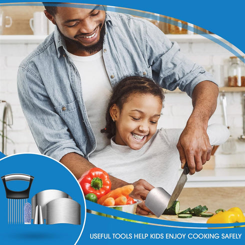9 Pieces Finger Guard for Cutting Vegetables, Stainless Steel Knife Protector for Kitchen Safety