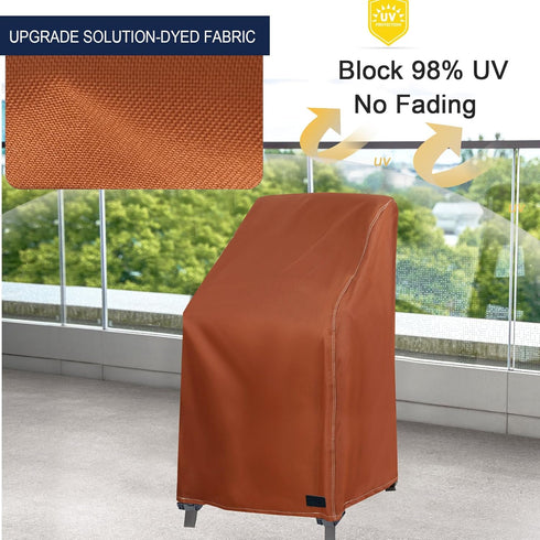 2 Pack 4-6 28 35 45 inch, NettyPro Stackable Chair Covers Waterproof Outdoor Stack Chairs Cover Patio Furniture
