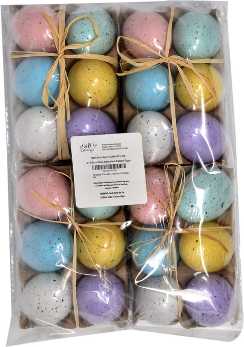 Set (6 Pack) Gift Boutique Pastel Speckled Easter Eggs Decorative Faux Eggs Spring Decor Basket Fillers Farmhouse