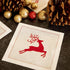 Five Star Napkins Reindeer Christmas Cocktail Napkins, White Linen, 4.5" x 4.5", Single Use - 50 Count