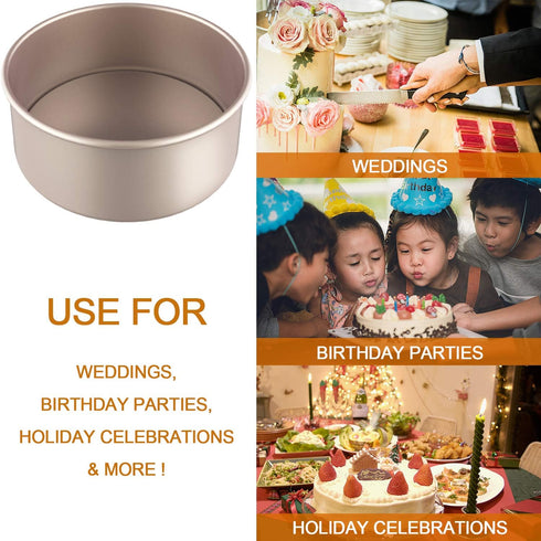 CHEFMADE 6-Inch Round Cake Pan, Nonstick Bakeware with Removable Loose Bottom for Oven and Instant Pot