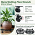 14 Inch 1 Pack Rolling Plant Stand with Wheels Metal Plant Caddy with Wheels Heavy Duty Round Plant Stand Indoor Iron