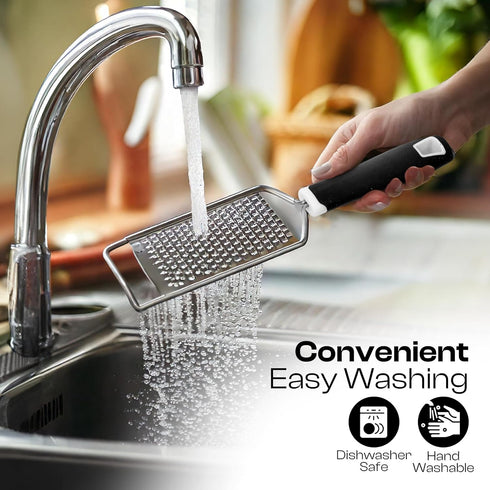 Handheld Cheese Grater & Cheese Shredder Stainless Steel, Rust-Proof, Non-Slip Handle, Durable Flat Grater