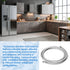 2 FT Stainless Steel Braided Ice Maker Connector, Universal Flexible Water Supply Hose with 1/4" Compression Fitting