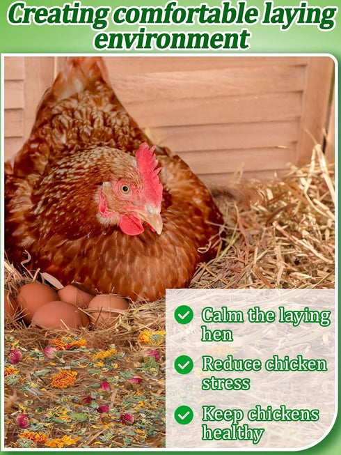 20OZ Chicken Nesting Herbs for Outdoor Indoor Chicken Coop - Natural Egg-Laying Box Feed Herbs for Freshening Bedding