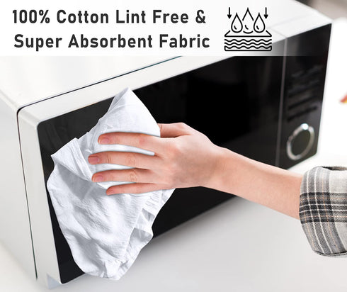 RUVANTI 6 Pack Flour Sack Towels, 28x28 Inch, 100% Cotton, Reusable, Absorbent Dish Cloths, White
