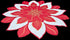 Embroidered Holiday Christmas Doily Placemat, Red White and Gold Star Poinsettia Small Table Topper (24 Inch)